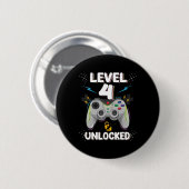 Level 4 freigeschaltet Videospiel 4. Geburtstag Ga Button (Vorne & Hinten)