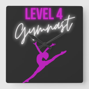Level 4 Gymnast Quadratische Wanduhr