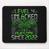 Level 4 Unlocked 4 Year Old Boys 4th Birthday Boy  Mousepad (Vorne)