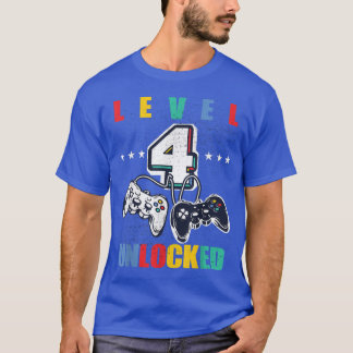 Level 4 Unlocked Funny Video Game 4th Birthday Mat T-Shirt