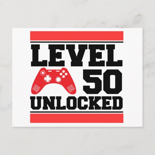 Level 50 freigeschaltet postkarte (Vorderseite)