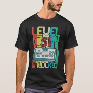 Level 51 Unlocks Videospiel 51 Geburtstag T-Shirt