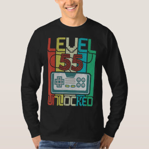 Level 55 Unlocks Videospiel 55 Geburtstag T-Shirt
