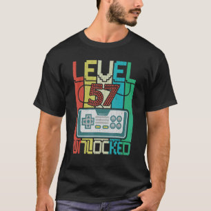 Level 57 Unlocks Videospiel 57 Geburtstag T-Shirt