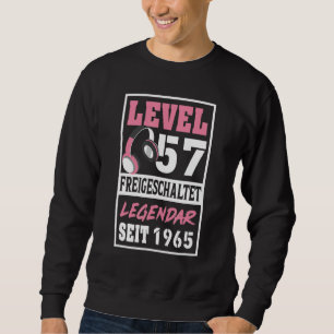 Level 57 Years Gamer Girl Since 1965 Birthday Vide Sweatshirt