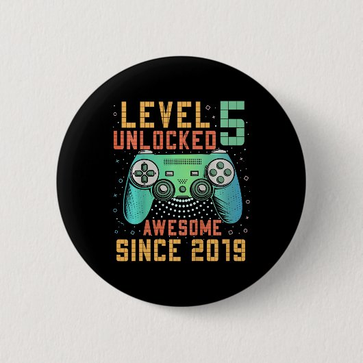 Level 5 freigeschaltet 5. Geburtstag Geschenke für Button (Vorderseite)