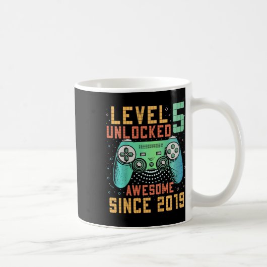 Level 5 freigeschaltet 5. Geburtstag Geschenke für Kaffeetasse (Rechts)
