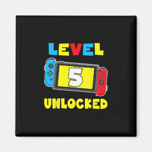 Level 5 freigeschaltet 5. Geburtstags-Shirt Videos Magnet