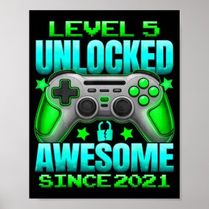 Level 5 freigeschaltet 5 Jahre alt für Jungen 5. G Poster