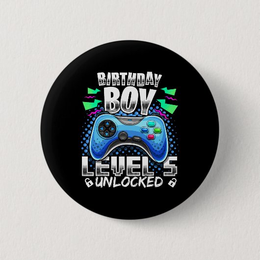 Level 5 freigeschaltet Videospiel 5. Geburtstag Ga Button (Vorderseite)