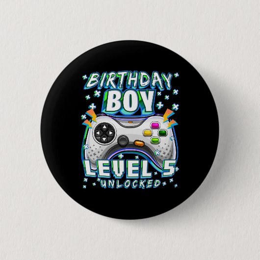 Level 5 freigeschaltet Videospiel 5. Geburtstag Ga Button (Vorderseite)