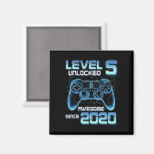 Level 5 freigeschaltet Videospielparty 6. Geburtst Magnet (Vorderseite/Rückseite)