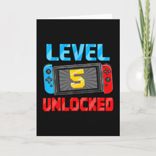 Level 5 freigeschalteter Gamer 5. Geburtstagsgesch Karte