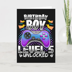 Level 5 Unlock Video Game 5. Geburtstag Gamer Boy Karte