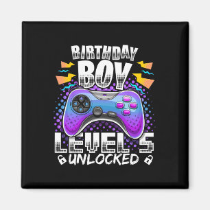 Level 5 Unlock Video Game 5. Geburtstag Gamer Boy Magnet