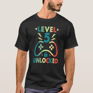 Level 5 Unlock Video Gamer 5th Birthday Boys T-Shirt