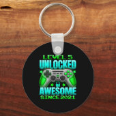 Level 5 Unlocked 5 Year Old For Boys 5th Birthday  Schlüsselanhänger (Vorderseite)