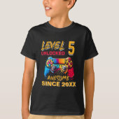 Level 5 Unlocked - Funny Birthday 5 Kids T-Shirt (Vorderseite)