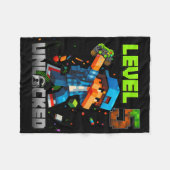 Level 5 Unlocked Funy Birthday Boy Pixel Gamer 5th Fleecedecke (Vorderseite (Horizontal))