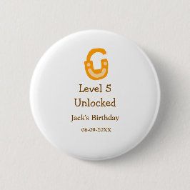 Level 5 unlocked lock orange brown happy birthday  button