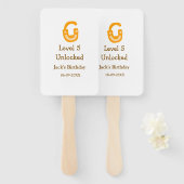 Level 5 unlocked lock orange brown happy birthday  fächer (Vorne und Hinten)