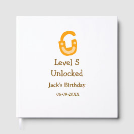 Level 5 unlocked lock orange brown happy birthday  gästebuch