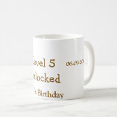 Level 5 unlocked lock orange brown happy birthday  kaffeetasse (VorderseiteRechts)