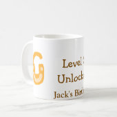 Level 5 unlocked lock orange brown happy birthday  kaffeetasse (Vorderseite Links)