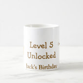 Level 5 unlocked lock orange brown happy birthday kaffeetasse (Mittel)
