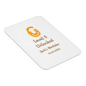 Level 5 unlocked lock orange brown happy birthday magnet (Rechte Seite)