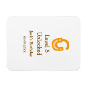 Level 5 unlocked lock orange brown happy birthday magnet (Horizontal)