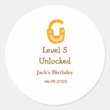 Level 5 unlocked lock orange brown happy birthday