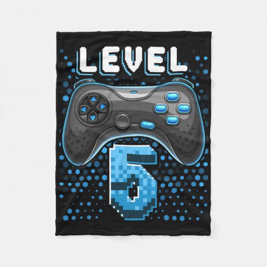Level 5 Video Game Controller 5th Birthday Gamer G Fleecedecke (Vorderseite)
