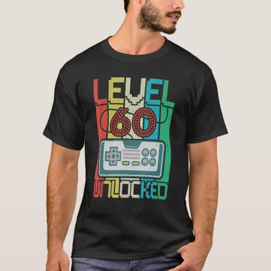 Level 60 Unlocks Videospiel 60 Geburtstag T-Shirt (Vorderseite)