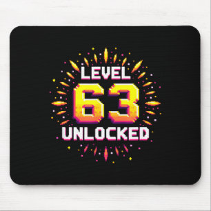 Level 63 freigeschaltetes Geburtstagsgeschenk Game Mousepad