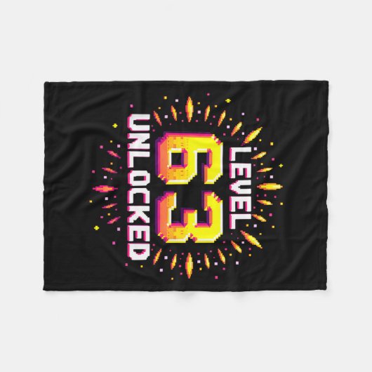 Level 63 Unlocked Birthday Gift Gamer Milestone Fleecedecke (Vorderseite (Horizontal))