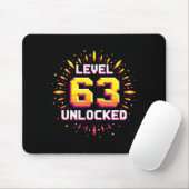 Level 63 Unlocked Birthday Gift Gamer Milestone Mousepad (Mit Mouse)