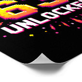 Level 63 Unlocked Birthday Gift Gamer Milestone Poster (Ecke)