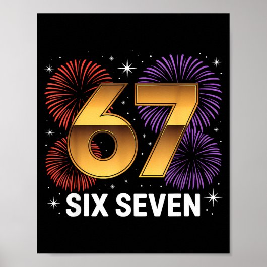 Level 67 Complete Six Seven Birthday Fireworks Poster (Vorne)