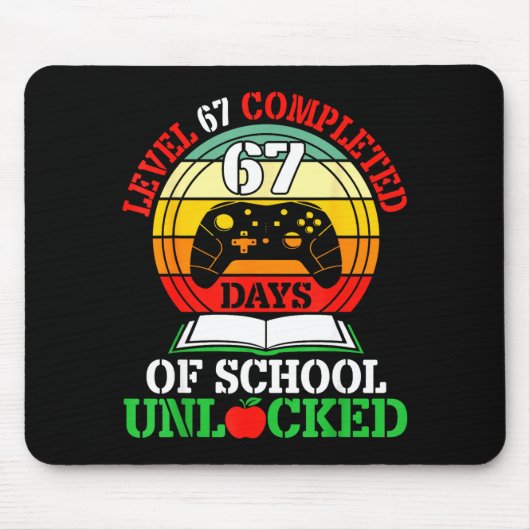Level 67 Completed Days Of School Unlocked Gamer S Mousepad (Vorne)