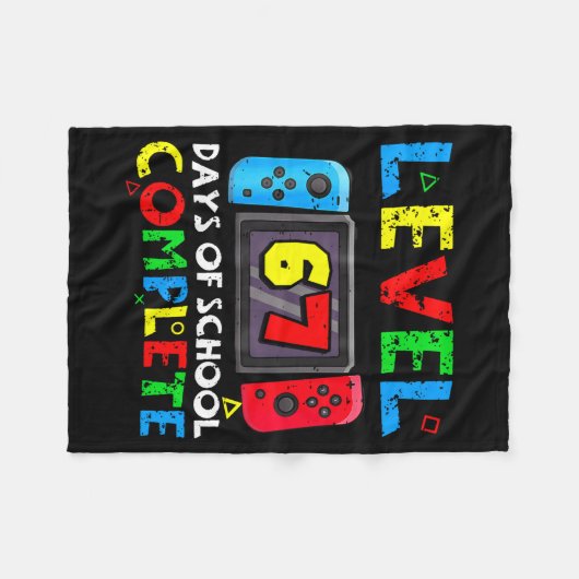 Level 67 Days Of School Complete Six Seven Meme Ki Fleecedecke (Vorderseite (Horizontal))