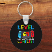 Level 67 Days Of School Complete Six Seven Meme Ki Schlüsselanhänger (Vorderseite)