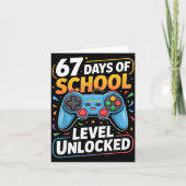Level 67 Days Of School Unlocked Boys 67th Day Of  Karte (Vorderseite)