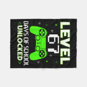 Level 67 Days Of School Unlocked Funny Gamer Kids Fleecedecke (Vorderseite (Horizontal))