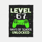 Level 67 Days Of School Unlocked Funny Gamer Kids Fleecedecke (Vorderseite)