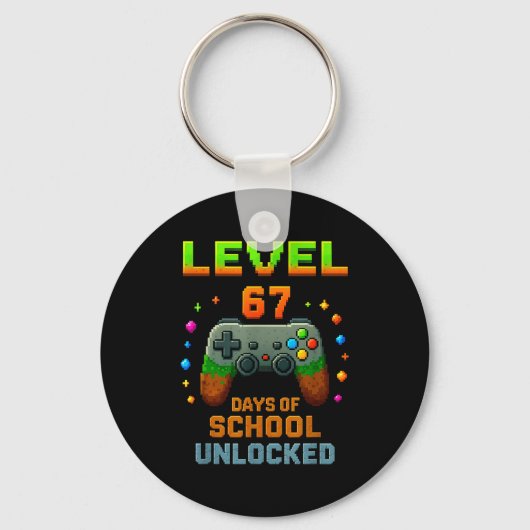 Level 67 Days Of School Unlocked Funny Six Seven G Schlüsselanhänger (Vorderseite)