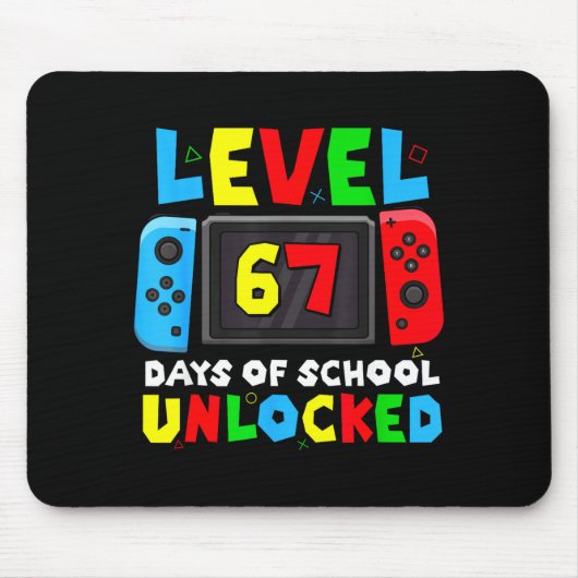 Level 67 Days Of School Unlocked Gamer Video Funny Mousepad (Vorne)