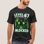 Level 67 Days Of School Unlocked Gamer Video Funny T-Shirt (Vorderseite)