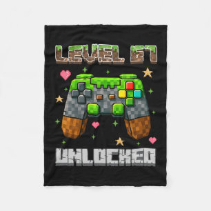 Level 67 freigeschaltete Gaming-Schule-Meme Six Se Fleecedecke