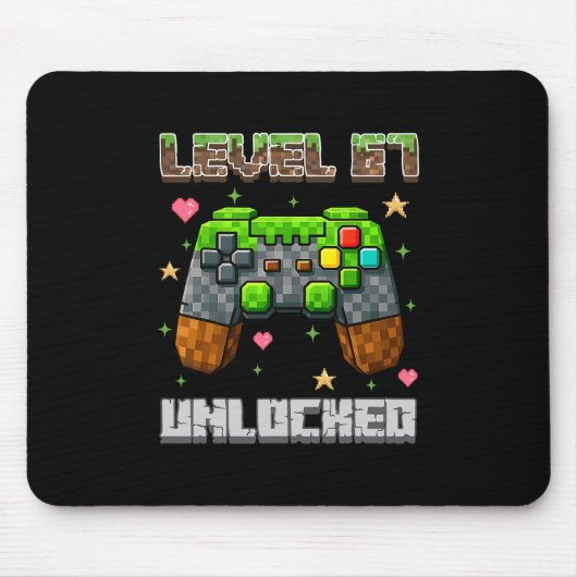 Level 67 freigeschaltete Gaming-Schule-Meme Six Se Mousepad (Vorne)